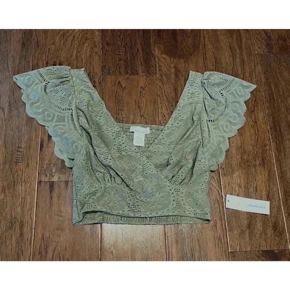 Green Crop Top Size M